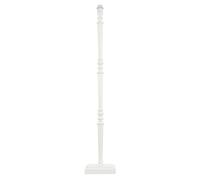Happy Homewares Classic Vintage White Wood Standing Floor Lamp with Square Base and Inline Foot Switch | 132cm x 23cm | Designer Thick Pole