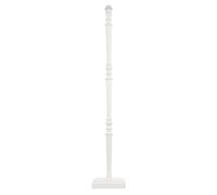 Happy Homewares Chic White Wood Standing Floor Lamp with Square Base & Foot Switch Happy Homewares White