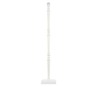Happy Homewares Chic White Wood Standing Floor Lamp with Square Base & Foot Switch Happy Homewares White