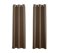 Happy Homewares Chocolate Brown Blackout Curtains - 66 x 84 Inch Drop - Elegant Eyelet Curtains with Thermal Insulation - 2 Panels for Bedroom or Living Room