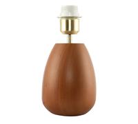 Chunky Wooden Table Lamp Base with Mahogany Finish with Inline Switch by Happ...