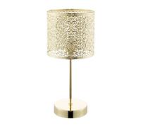 Happy Homewares Classic Chic Moroccan Themed Shiny Gold Table Lamp with Inline Switch