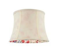 Happy Homewares Classic Curved Cream Cotton Drum Shade with Blue and Red Floral Inner
