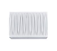 Classic Double Pleated Rectangular Lamp Shade with Ivory White Faux Silk Fabric, White
