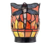 Happy Homewares Classic Dragonfly Tiffany Uplighter Lamp in Coloured Stained Glass in Orange Happy Homewares Orange