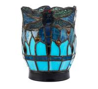 Happy Homewares Classic Dragonfly Tiffany Uplighter Lamp In Midnight And Sky Blue