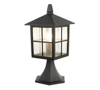 Happy Homewares Classic Matte Black Die-Cast Aluminium Metal Exterior Lantern Bollard Fitting