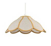 Happy Homewares Classic Natural Linen Pendant Ceiling Shade With Taupe Cotton Trim