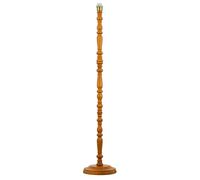 Happy Homewares Classic Oak Wooden Standing Floor Lamp Base With Intricate Pole Design