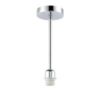 Classic Polished Chrome Ceiling Light Fixture to Showcase Lamp Shades | 12cm x 33cm | Suitable for Lamp Shades with E27 Lamp Holder by Happy Homewares