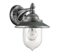 Happy Homewares Classic Style Outdoor Wall Lamp Lantern In Brushed Black Silver With Clear Shade