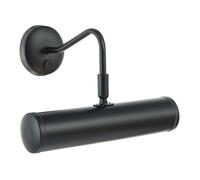 Happy Homewares Classic Traditional Adjustable Picture Wall Light Fitting in Matte Black with Switch Button | 1 x 7w E14 | 23cm x 22cm x 14cm