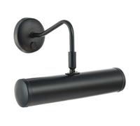 Happy Homewares Classic Traditional Adjustable Picture Wall Light Fitting in Matte Black with Switch Button | 1 x 7w E14 | 23cm x 22cm x 14cm