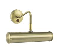 Happy Homewares Classic Traditional Picture Wall Light In Antique Brass With Switch Button