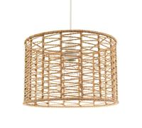 Happy Homewares Classic Twisted Brown Paper Pendant Light Shade with Strapped Design