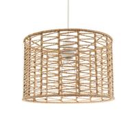 Happy Homewares Classic Twisted Brown Paper Pendant Light Shade with Strapped Design