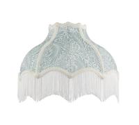 Happy Homewares Classic Victorian Lamp Shade In Light Emerald Green Velvet With Trims