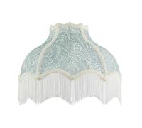 Happy Homewares Classic Victorian Lamp Shade in Light Emerald Green Velvet with Trims | Size: 14 inches Happy Homewares Emerald 14 inches