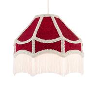 Happy Homewares Classic Victorian Style Empire Pendant Shade in Burgundy Red Fabric | Size: 12 inches Happy Homewares Burgundy 12 inches