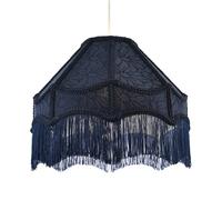 Happy Homewares Classic Victorian Style Empire Pendant Shade in Midnight Blue Fabric | Size: 12 inches Happy Homewares Midnight 12 inches