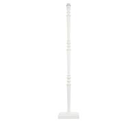 Happy Homewares Chic White Wood Standing Floor Lamp with Square Base & Foot Switch Happy Homewares White