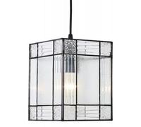 Happy Homewares Contemporary Clear Glass Tiffany Easy Fit Pendant Light Shade with Square and Rectangular Panels by Happy Homewares