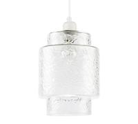 Happy Homewares Clear Layered Glass Cylinder Pendant Light Shade With Tiered Design