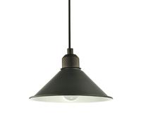 Cone Shaped Industrial Metal Pendant Lamp Shade in Mat Black - 21cm x 8cm Happy Homewares Black One Size