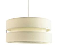 Contemporary Quality Cream Linen Fabric Triple Tier Ceiling Pendant Lamp Shade | 60w Maximum | Designer Style | 35cm Diameter by Happy Homewares