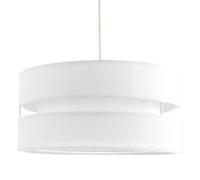 Happy Homewares Contemporary 14" White Linen Fabric Triple Tier Ceiling Pendant Lamp Shade