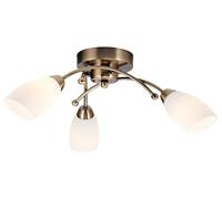 Happy Homewares Contemporary 3 Arm Antique Brass Ceiling Light Fitting