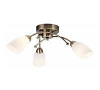 Happy Homewares Contemporary 3 Arm Antique Brass Ceiling Light Fitting