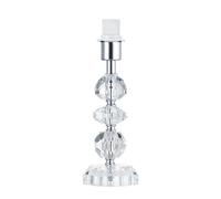 Contemporary and Chic Clear K9 Crystal Glass Table Lamp Base with Faceted Moulds and Chrome Trim | 1 x E14 60w Maximum | 26cm Height by Happy Homewares
