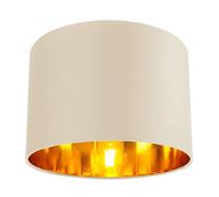 Happy Homewares Contemporary Cream Cotton 10" Table/Pendant Lamp Shade with Shiny Copper Inner