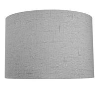 Contemporary and Sleek 12 Inch Grey Textured Linen Fabric Drum Lamp Shade 60w Maximum | 30cm Diameter | for Table Lamp or Pendant by Happy Homewares