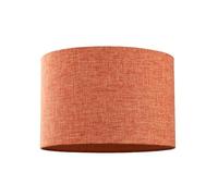 Happy Homewares Contemporary and Sleek 12 Inch Rustic Orange Linen Fabric Drum Lamp Shade 60w Maximum | 30cm Diameter | for Table Lamp or Pendant