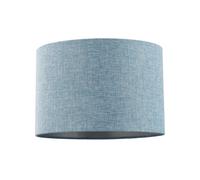 Happy Homewares Contemporary and Sleek Blue Nova Plain Linen Fabric Drum Lamp Shade 60w Maximum