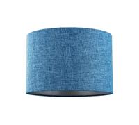 Happy Homewares Contemporary and Sleek Navy Midnight Blue Linen Fabric Drum Lamp Shade 60w Maximum | 30cm Diameter | for Table Lamp or Pendant
