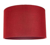Happy Homewares Contemporary and Sleek Red Plain Natural Linen Fabric Drum Lamp Shade 60w Max