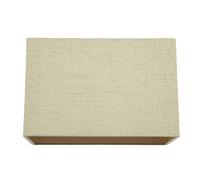 Modern and Sleek Taupe Stitched Effect Linen Fabric Rectangular Lamp Shade 60w Maximum | 30cm Width | for Table Lamp, Wall or Pendant | Inner Satin Lining by Happy Homewares