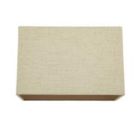 Modern and Sleek Taupe Stitched Effect Linen Fabric Rectangular Lamp Shade 60w Maximum | 30cm Width | for Table Lamp, Wall or Pendant | Inner Satin Lining by Happy Homewares