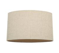 Contemporary and Sleek Taupe Stitched Effect Linen Fabric Oval Lamp Shade 60w Maximum | 30cm Width | for Table Lamp, Wall or Pendant | Inner Cream Satin Lining by Happy Homewares