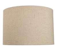 Happy Homewares Contemporary and Sleek Taupe Textured Linen Fabric Drum Lamp Shade 60w Maximum