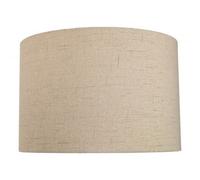 Contemporary and Sleek 12 Inch Taupe Linen Fabric Drum Lamp Shade 60w Maximum | 30cm Diameter | for Table Lamp or Pendant by Happy Homewares