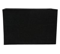 Happy Homewares Contemporary and Stylish Jet Black Linen Fabric Rectangular Lamp Shade for Wall Ceiling or Table - 29cm Length 60w Maximum Suitable for The Home or Commercial Usage