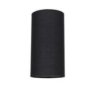 Happy Homewares Contemporary and Stylish Jet Black Linen Fabric Tall Cylindrical Lamp Shade for Pendant or Table Lamp Base - 25cm Height - 40w Maximum - Suitable for The Home or Commercial Usage