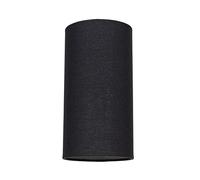 Happy Homewares Contemporary and Stylish Jet Black Linen Fabric Tall Cylindrical Lamp Shade for Pendant or Table Lamp Base - 25cm Height - 40w Maximum - Suitable for The Home or Commercial Usage