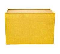 Happy Homewares Contemporary and Stylish Mustard/Ochre Linen Fabric Rectangular Lamp Shade for Wall Ceiling or Table - 29cm Length 60w Maximum Suitable for The Home or Commercial Usage