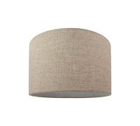 Happy Homewares Contemporary and Stylish Natural Linen 10" Drum Lamp Shade in Beige Oatmeal | 25cm Diameter | 60w Maximum