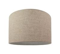 Happy Homewares Contemporary and Stylish Natural Linen 14" Drum Lamp Shade in Oatmeal | 35cm Diameter | 60w Maximum